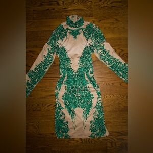 Elegant Green Embellished Dress